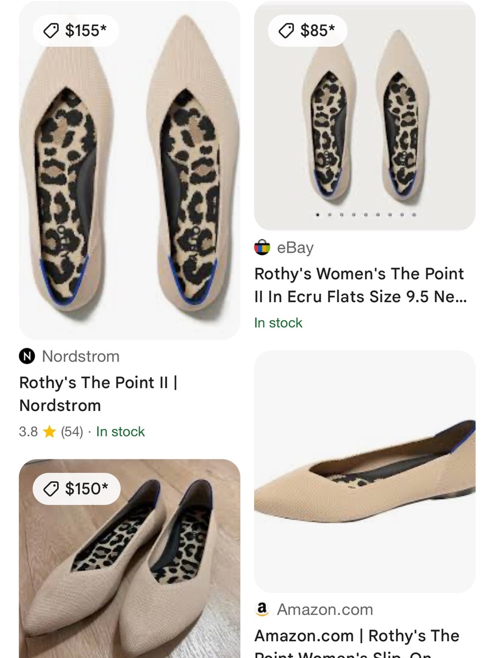 Rothy's Pointed Knit Flats in Ecru The Point II Size 8.5 NWOB - Picture 10 of 10